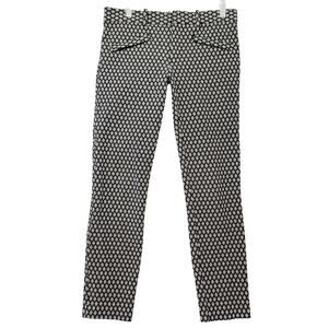 Gap Black Skinny Pants Stretch Geometric Print Chinos Classic Low Rise Women's 4